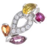 CARTIER - an 18ct gold multi-gem dress ring.