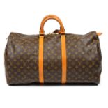 LOUIS VUITTON - a Monogram Keepall 55 luggage bag.