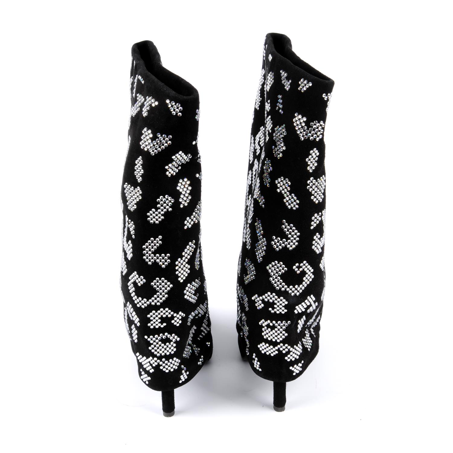 BALMAIN - a pair of black embellished suede Babette boots. - Image 2 of 4