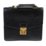 LOUIS VUITTON - a vintage black Epi Special Order satchel.