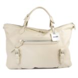 MOSCHINO - a large cream leather handbag.