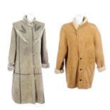 Two shearling coats.