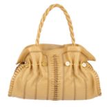 BULGARI - a ruched leather handbag.