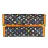 LOUIS VUITTON - a black Multicolore Monogram Porte Tresor International wallet.