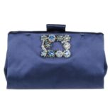 ROGER VIVIER - a Soft Flowers blue satin clutch.