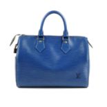LOUIS VUITTON - a blue Epi Speedy handbag.