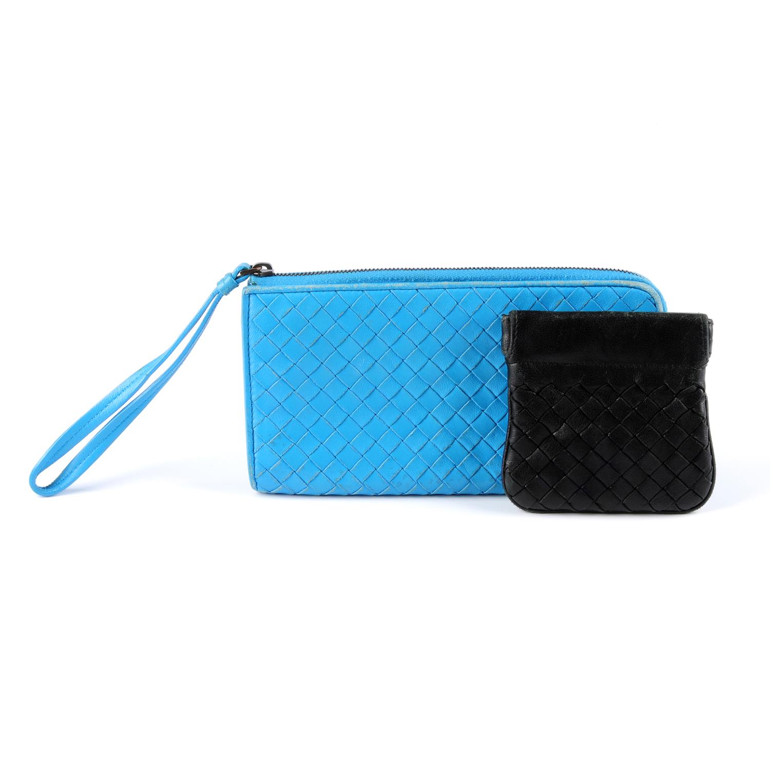 BOTTEGA VENETA - an Intrecciato wallet and coin pouch.