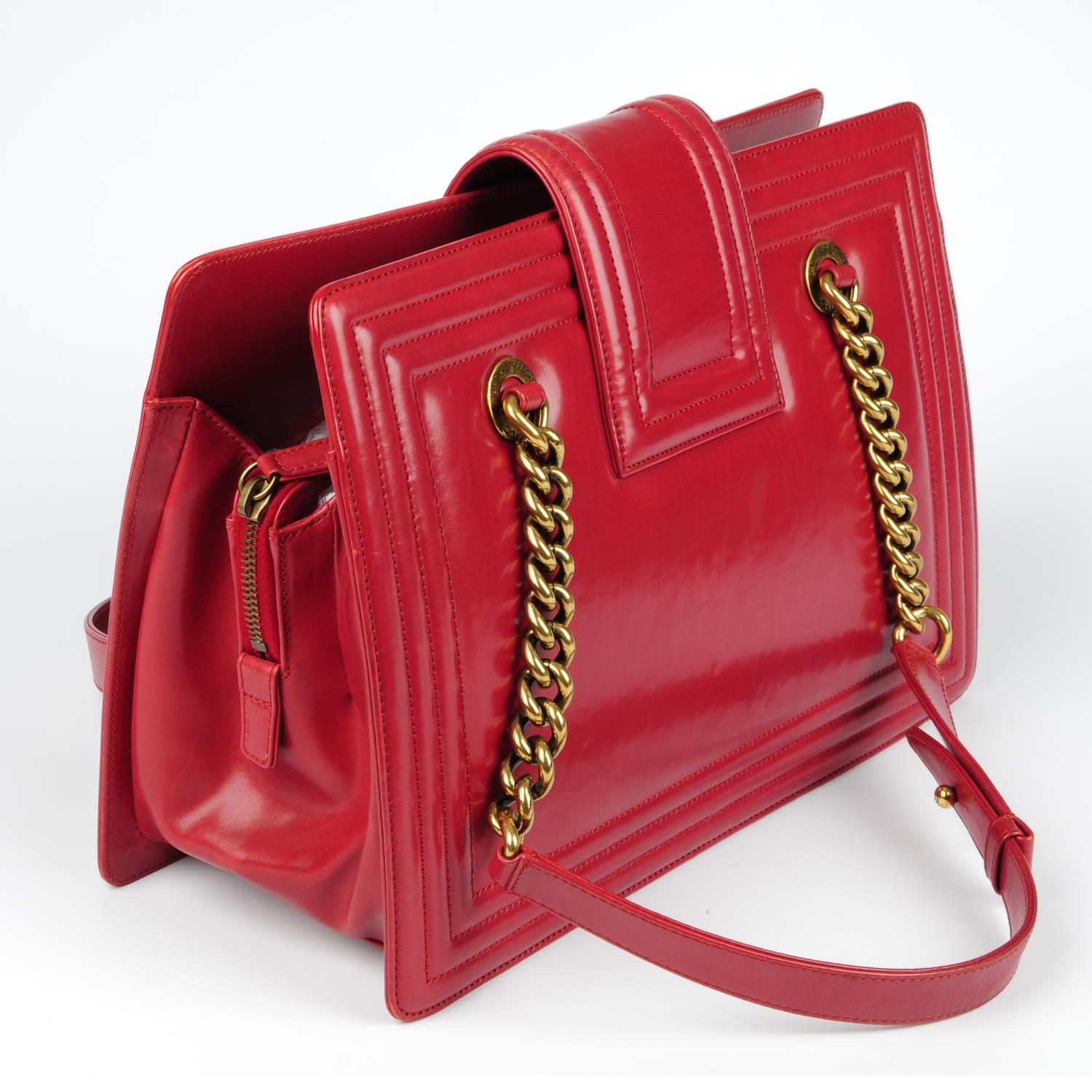 CHANEL - a red Small Boy Tote. - Image 3 of 4