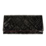 LOVE MOSCHINO - a faux patent leather double sided clutch.