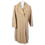 A knee-length palomino mink coat.