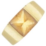 CARTIER - a citrine 'Tank' ring.