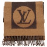 LOUIS VUITTON - a brown wool scarf.