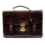 MULBERRY - a vintage embossed leather briefcase.