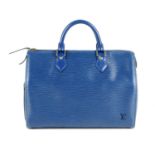 LOUIS VUITTON - a blue Epi Speedy 30 handbag.