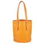 LOUIS VUITTON - a mandarin orange Epi Bucket handbag.