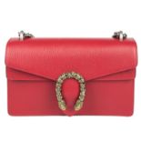 GUCCI - a Small Dionysus Swarovski embellished red leather handbag.