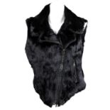 ARMANI - a black coney fur gilet.