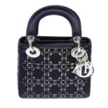 CHRISTIAN DIOR - a satin and Swarovski Mini Lady Dior handbag.