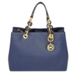 MICHAEL KORS - a navy Saffiano handbag.