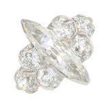 A diamond dress ring.Estimated total diamond weight 2.50 to 3cts, H-J colour, SI1-P1 clarity.