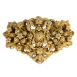 A Victorian 18ct gold floral buckle, with later brooch fittings.Length 6.9cms.