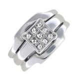 An 18ct gold diamond dress ring.Total diamond weight 0.50ct,