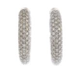 A pair of pave-set diamond hoop earrings.Estimated total diamond weight 2.25 to 2.50cts.Stamped