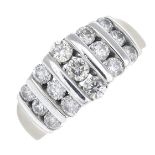 An 18ct gold diamond dress ring.Estimated total diamond weight 1ct.Hallmarks for Edinburgh.Ring