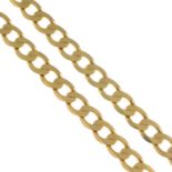 (64666) A 9ct gold curb-link chain.Hallmarks for London.Length 47cms.