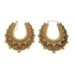 (54182) A pair of 9ct gold earrings,