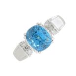 A zircon and diamond dress ring.Zircon calculated weight 3.30cts,