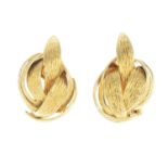 A pair of 14ct gold clip-on earrings.