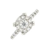 (54390) A diamond cluster ring.Estimated total diamond weight 0.65ct,