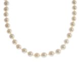 A cultured pearl single-strand necklace,