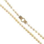 A cultured pearl single-strand necklace,