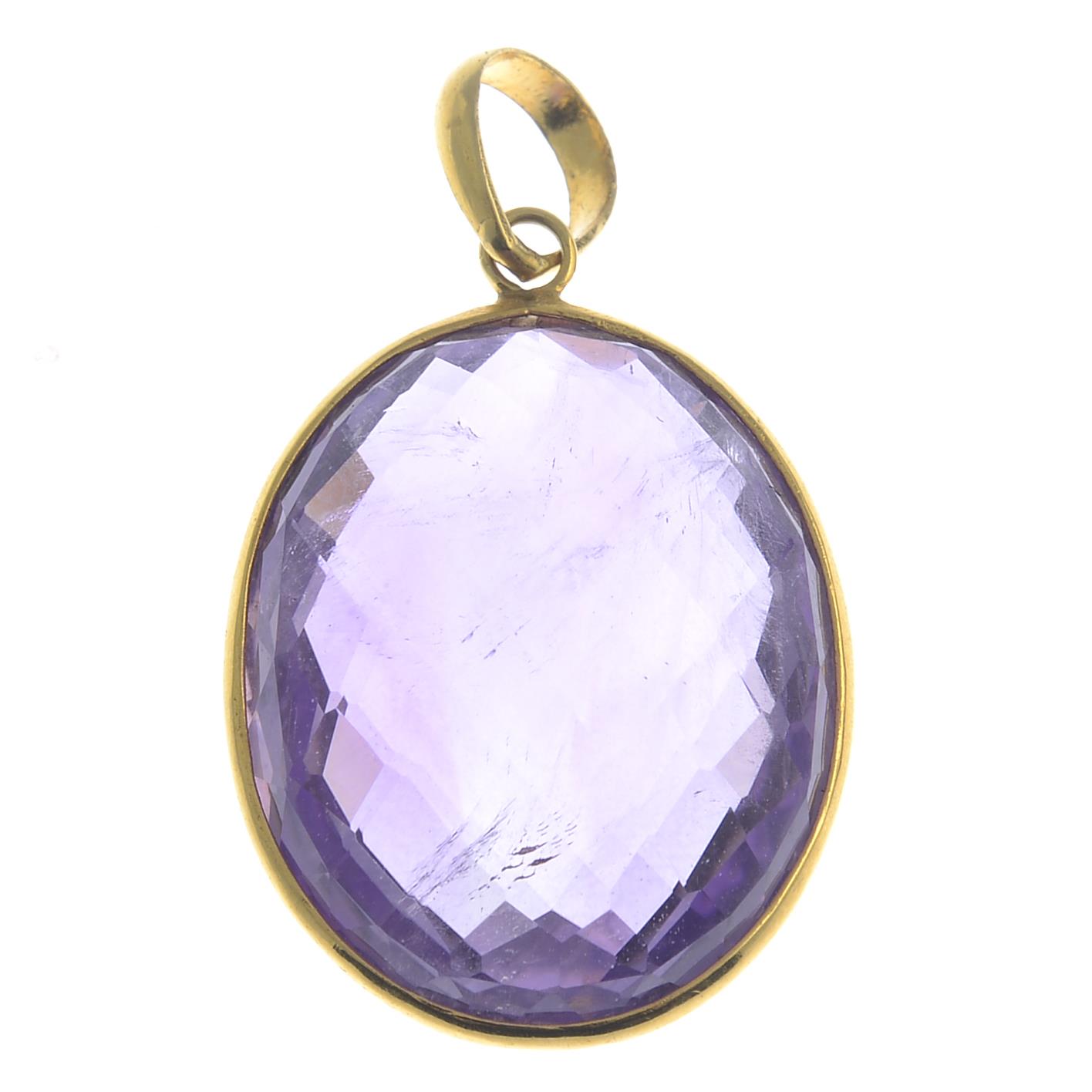 An amethyst pendant. - Image 2 of 2