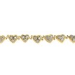 A pave-set diamond bracelet.Estimated total diamond weight 1ct.Length 19cms.