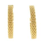 A pair of 'Woven' hoop earrings, by Tiffany & Co.Signed T&Co.Stamped 750.Length 2.5cms.