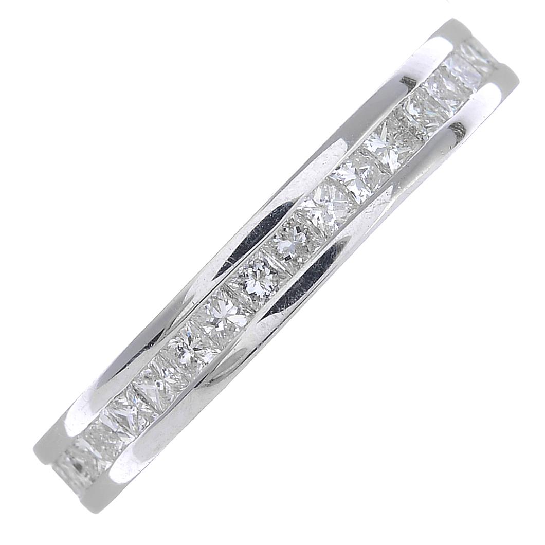 A vari-cut diamond full eternity ring.