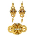 A late 19th century gold foil-back topaz jewellery suite,