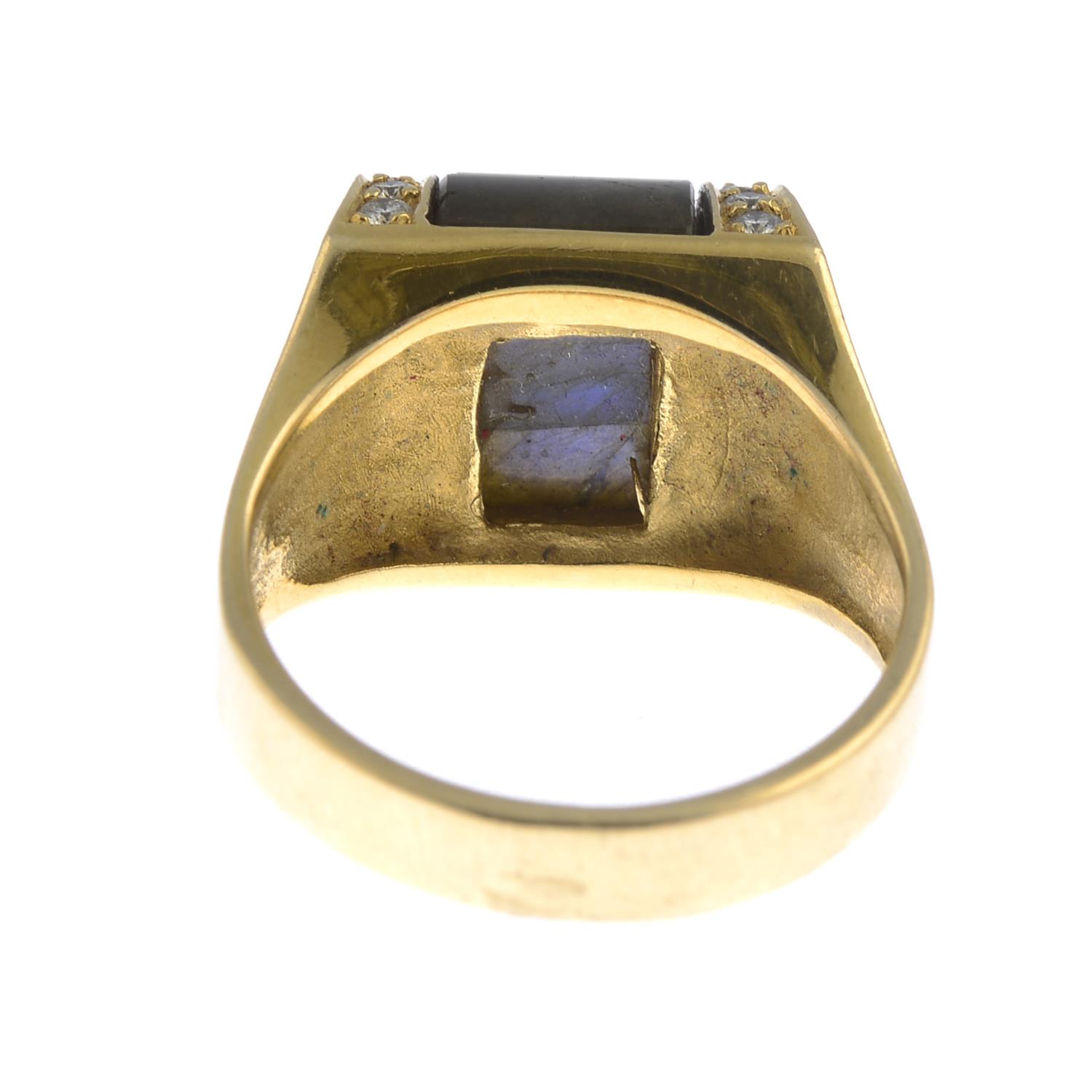 A labradorite and diamond dress ring.Total diamond weight 0.24ct, - Image 3 of 3