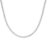 A diamond necklace, with back chain.Estimated total diamond weight 3.80cts.