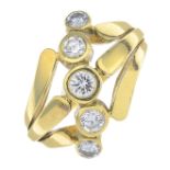 A dress ring, set with diamonds.