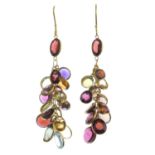 A pair of cluster earrings,