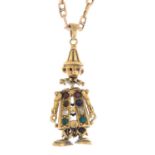 (64533) Two chains and three variously designed pendants.Three with hallmarks for 9ct gold.Length