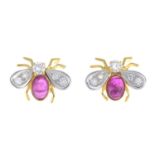 A pair of bee earrings,