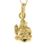 An 18ct gold diamond Buddha charm,