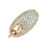 A pave-set diamond dress ring.Total diamond weight 1.95cts,