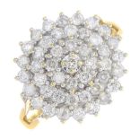 An 18ct gold diamond cluster ring.