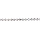 An 18ct gold diamond collet line bracelet.